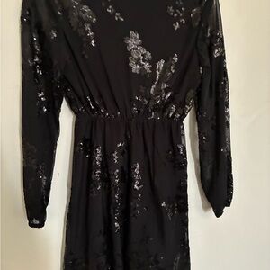 Black Sequin Long Sleeve jumpsuit